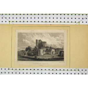  View Saltwood Castle Kent C1850 Steel Engraving Adlard 