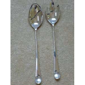  Towle Silversmiths Silver Plated Salad Serving Set 