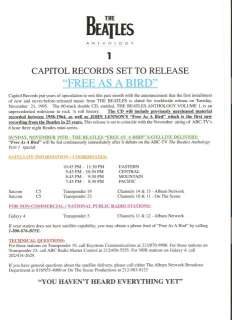 the Beatles   Free As A Bird Trade Only Print Promo AD  