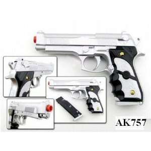  Silver Beretta Style Airsoft Spring Pistol Sports 