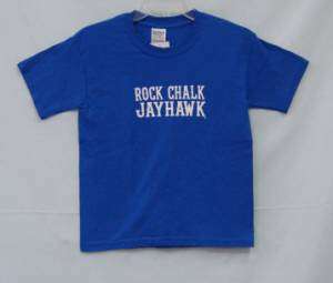 Gildan Youth Rock Chalk Jayhawk Collegiate TShirt Blue  