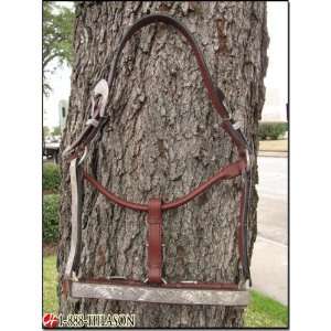    Brown Leather Show Horse Halter Full Size