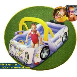   Blue Childrens Flower Power Pool Car (59 * 36 * 33) Toys & Games