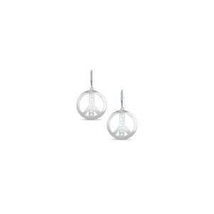 ZALES Peace Sign Dangle Personalization Earrings in Sterling Silver (8 