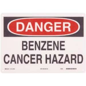   Hazardous Materials Sign, Header Danger, Legend Benzene Cancer