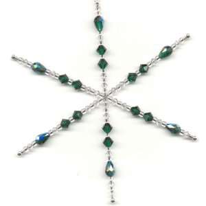  Swarovski Crystal Snowfake Christmas Ornament   Emerald 