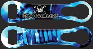 Blue Intoxicologist V Rod™ Bottle Openers, bar blade  