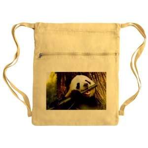  Messenger Bag Sack Pack Yellow Panda Bear Eating 