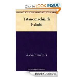   Esiodo (Italian Edition) Giacomo Leopardi  Kindle Store