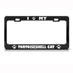  Tortoiseshell Cat Black Animal Metal license plate frame 