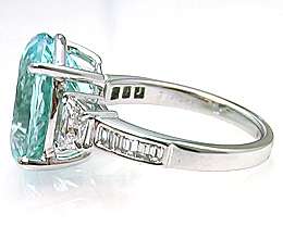 Gorgeous Paraiba Tourmaline and Diamond Ring  