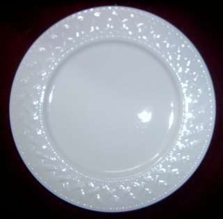 Totally Today White Embossed Basketweave Dinner Plate  