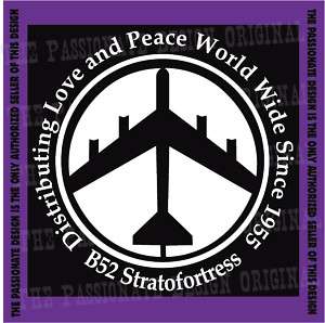B52 decal military bomber air force peace love fun A098  