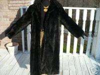 Mint Full Length Black Mink Fur Coat unisex Jacket M L  