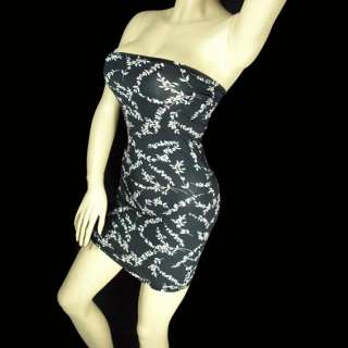 Sexy Clubwear Lycra Spandex Mini Dress little flower vine sketch print 