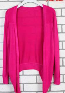   Women Candy Color Long Sleeve Cardigan Knit Top 9 Colors 2001  