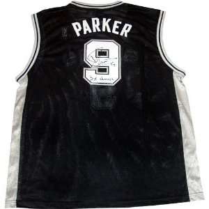 Tony Parker San Antonio Spurs Autographed Black Replica Jersey with 3x 