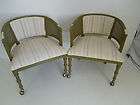 hollywood regency faux bamboo club chair mid century tub lounge