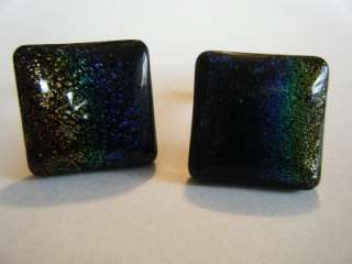  Stripe Dichroic Glass Cufflinks Cuff Links New In Gift Box  