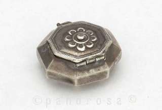   small octagonal silver spice box, Rajastan India 1900 approx  
