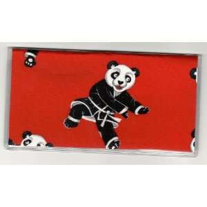  Checkbook Cover Karate Chop Panda Bear 