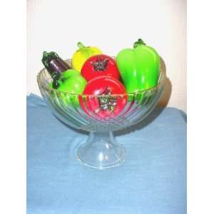   Centerpiece Bowl with Glass Fruit & Vegetables 