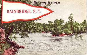 Bainbridge NY   New York   Pennant Postcard  