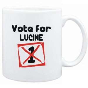  Mug White  Vote for Lucine  Female Names Sports 