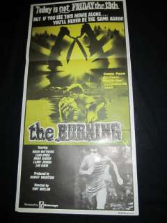 Tom Savini THE BURNING original HORROR poster  