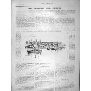  1896 Passing View Fray Bentos Ships Antique Print