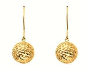 14K Real Yellow Gold Ball Drop Dangle Earrings 10mm  