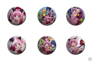 Tokyo Mew Mew Set of 6 Button Badges Pins  