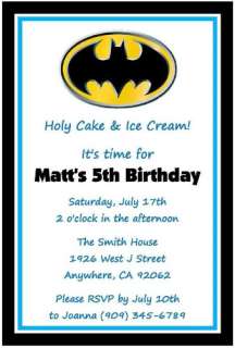 Batman Superhero Birthday PDF CD w/ Invitation Favors Water Candy Gum 