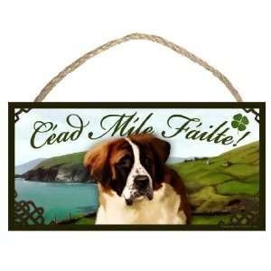  Saint Bernard Dog Irish Welcome Sign / Plaque Céad Míle 
