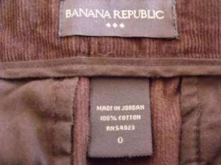 Banana Republic Womens Brown Corduroy SIZE 0 Skirt Trouser Style Box 