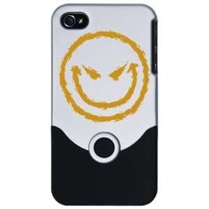  iPhone 4 or 4S Slider Case Silver Smiley Face Smirk 