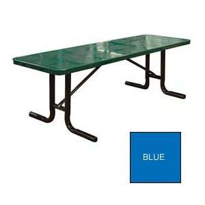 Free Standing Perforated Picnic Table, Portable Mount   Blue 