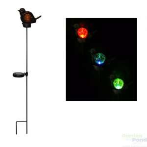 Solar Bird/Flower Stakes with Color Changing LED Lights, 8 of each 