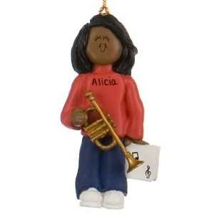  Personalized Ethnic Trumpet Player   Female Christmas 