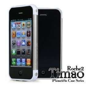  ROCHE2 TIMAO BUMPER CASE for iPhone4/4S WHITE/TITANIUM 