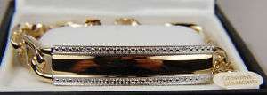 Colibri Goldtone ID Plaque Chain Bracelet w/ Diamond  