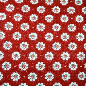 Springs Cotton Fabric Retro Red & White Floral FQs  