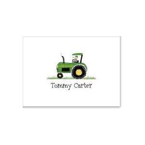 Green Tractor Folded Notecard