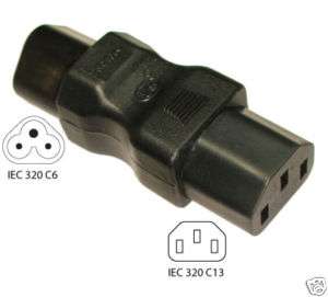 Molded IEC C13 to IEC C6 Plug Adapter 30207  
