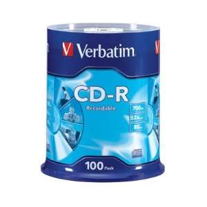  Verbatim Shiny 52X CD R Branded Media 100 Pack in Cake Box 