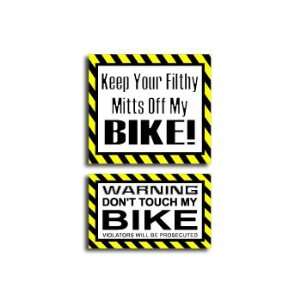  Hands Mitts Off BIKE   Funny Decal Sticker Set Automotive