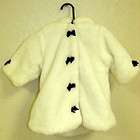 Infant Baby Girl Winter Coat White with Black