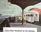   Railroad PRINT AD ~ Start Your Vacation at the Station ~ Leslie Ragan