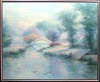 Ghambaro, The Bridge, original oil painting on canvas impressionist 