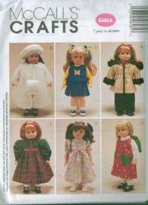 McCalls American Girl 18 Doll Clothes Sewing Pattern  
